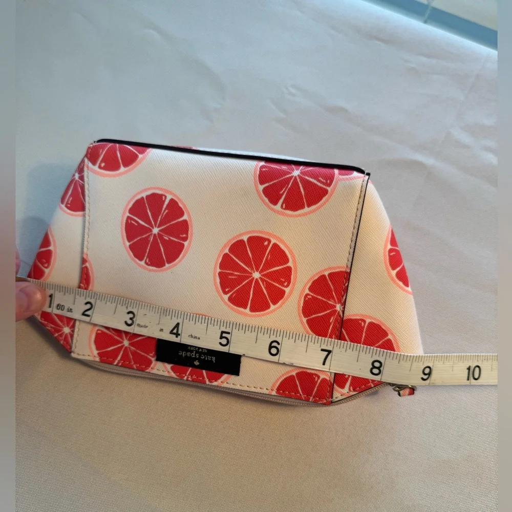 Kate Spade White and Red Citrus Cosmetic Bag